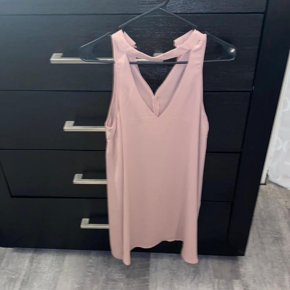 Light pink flowy open chest dress!